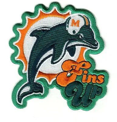 🐬4  MIAMI DOLPHINS FINS UP! Retro Logo Iron-on Jersey Football PATCH!🐬 • $6.95