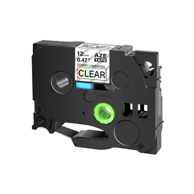 Fits Brother P-Touch PT-H110 D210 TZe TZ-131L1 Black On Starry Clear Label Tape • $8.90