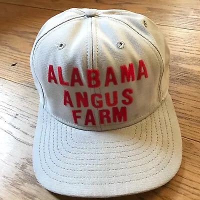 Vintage Alabama Angus Farm Cap New Era SnapBack DuPont Hat Gray Made USA • $12.50