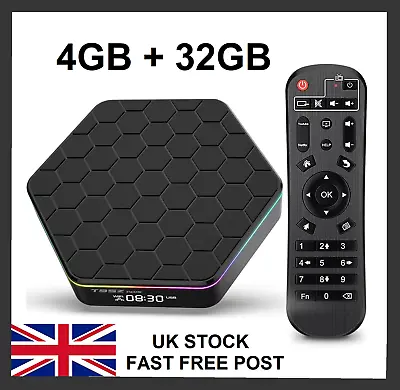 T95Z Plus Android 12 TV Box 4K Ultra HD 4GB+32GB Allwinner H618 Quad-Core • £31.99