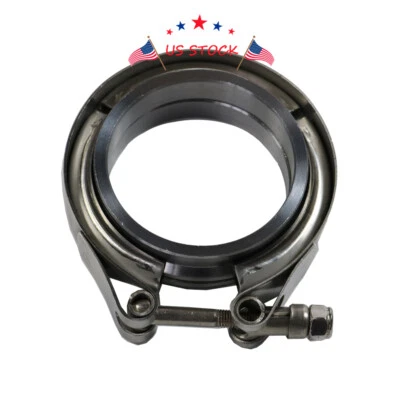$14.99 • Buy V-Band Flange & Clamp Kit 2.5  Fits Turbo Exhaust Downpipes Stainless Steel New