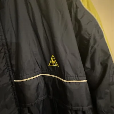 Le Coq Sportif Vintage Outdoor Sports Jacket Size XL Navy And Yellow • £19.99