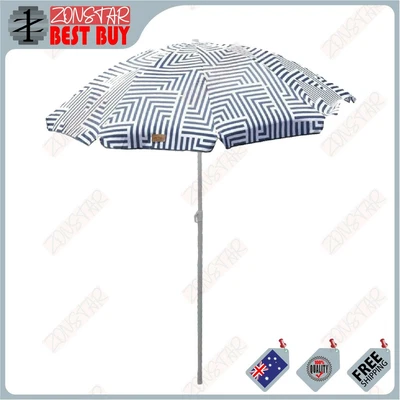 $60.99 • Buy Lazy Dayz Beach Umbrella 1.8m Sun Shade W/ Carry Bag Tilt Adjustable (Makena)