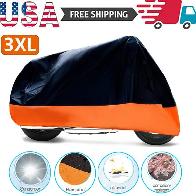 3XL Motorcycle Bike Cover Davidson Outdoor Rain Dust Large Waterproof For Harley • $16.14