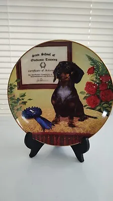 Danbury Mint DACHSHUND The Graduate Doxie Weiner LImited Edition Dog Plate • $45