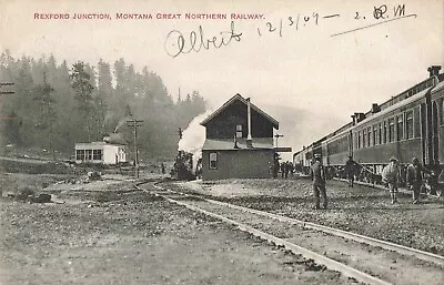 Rexford Railroad Junction Depot Montana Great Northern Railway 1909 Postcard • $19.95