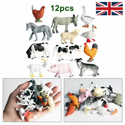 £5.99 • Buy Small Farm Animal Figure Bundle Realistic Cows Kids Toys Model Playset 12pc Gift