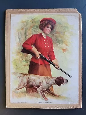  Dead Shot  English Setter-Woman Fox Hunt-James Arthur Vintage 1909 Trade Card • $17.99