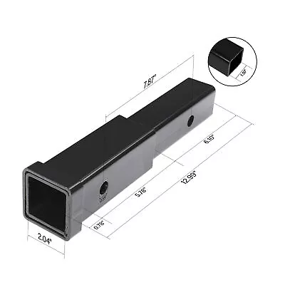 Black 2  Receiver Trailer Hitch Extension Tube Adapter 5/8  Pin Hole 4000 Lbs • $19.99