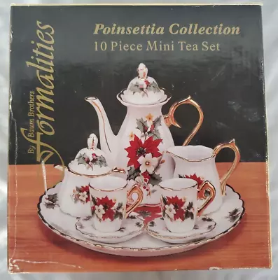 Poinsettia Collection Mini Tea Set By Baum Brothers (Formalities) • $23.80