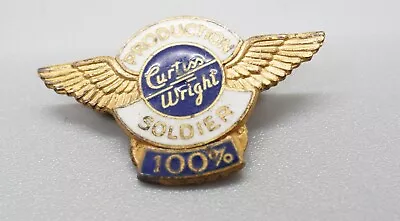 WWII Sterling AAF Curtis Wright 100% Production Soldier Award Badge By B.B. Co. • $39.99