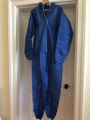 £14.50 • Buy Pack Of 3 Disposable Coveralls - Blue Hooded Boiler Suits - Size L