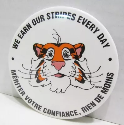 Esso Exxon Tiger Gas Oil We Earn Our Stripes Promo Pinback 3  Button Bilingual • $17.11