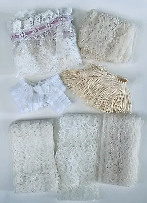 Lot Of Vintage & Old Lace Trim Crafts Doll Clothes Sewing Crochet 5 • $22.95