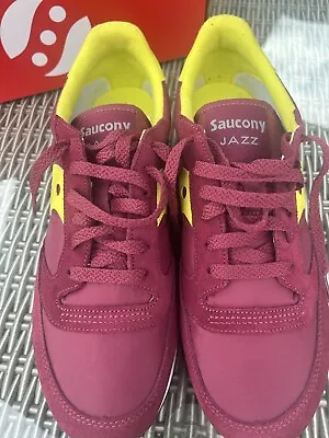 £23.10 • Buy Saucony Womens Jazz Original Lace Up Trainers In Wine Colour Size UK 7