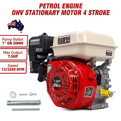 7.5HP Petrol Engine OHV Stationary Motor 4 Stroke 20mm Horizontal Shaft Recoil • $185