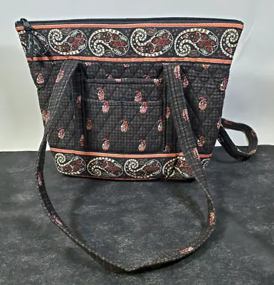 Vera Bradley Houndstooth Brown Tote Bag Zipper Double Handle • $18