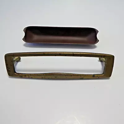 Vtg. Drawer Handle Recess Metal Drawer Pull Brass Color Mid Century Modern • $12.99