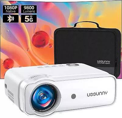 USSUNNY GC333 Movie Projector 1080P 5G WiFi Bluetooth Home Theater Portable 300  • $139.99