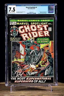 MARVEL SPOTLIGHT #5 Aug 1972  CGC 7.5 White Pages 1st Appearance GHOST RIDER  • $2100