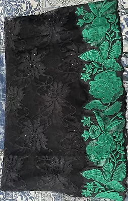 Saree- Black Net/Lace Saree New (without Blouse) • £40