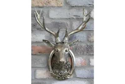 Wall Mounted Gold Stag Head Wall Plaque Decoration Deer Antler Animal Sculpture • £53.98