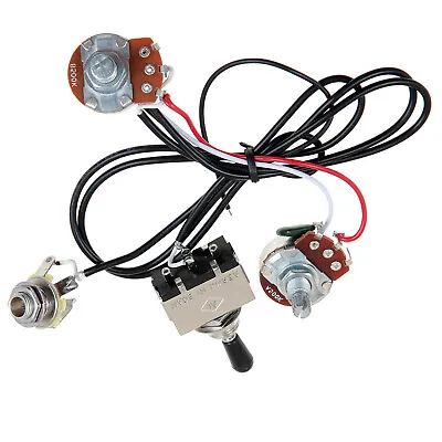 Electric Guitar Wiring Harness Kit 3 Way Toggle Switch 1 Volume 1 Tone 500K Pots • $6.39