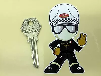 MOTO GUZZI PUDDING BASIN Helmet Rider 2 Finger Salute Sticker • $3.16