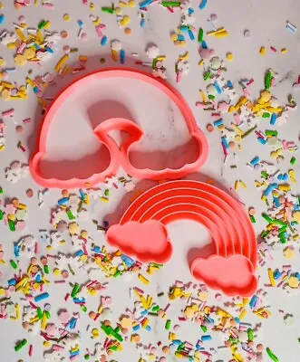$14.95 • Buy Rainbow 2pc Cookie Cutter & Fondant Embosser Set Fairy Unicorn Birthday Party