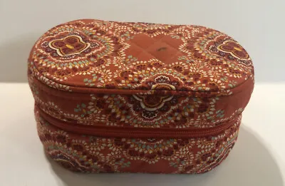 Vera Bradley Paprika Hard Shell Jewelry Case/organizer Zip Oval Paprika Orange • $17.99