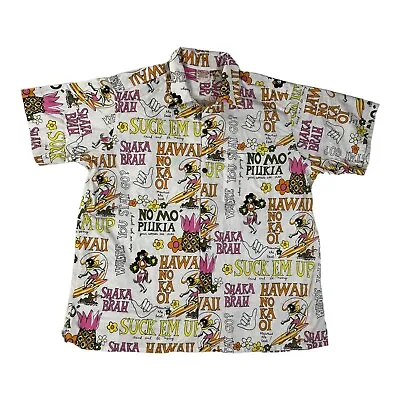 Go Barefoot Shaka Primo No Ka Oi Hawaiian Aloha Shirt Avanti Spooner Kahala 3XL • $50