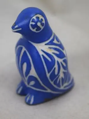 Pablo Zabal Signed Chile Blue/White 2 1/2  Tall Folk Art Ceramic Penguin A • $19.99