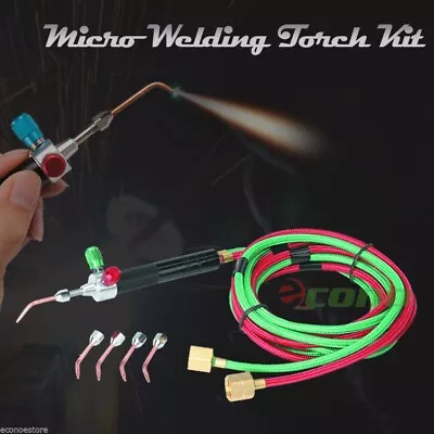 Jewelry Micro Welding Soldering Mini Gas Torch Set W/ 5 Tips & Hoses USA Seller • $38.99