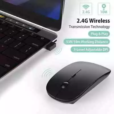 2.4GHz Wireless Cordless Mouse Mice Optical Scroll For PC Laptop Computer + USB • £3.99