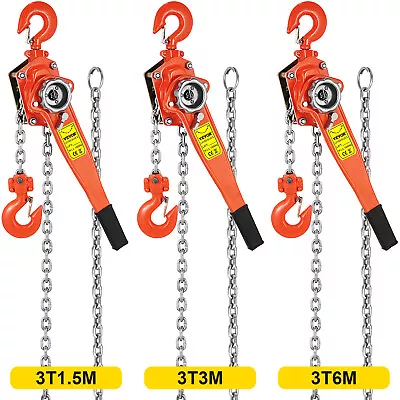 3.0Ton 5/10/20FT Ratchet Chain Lever Lift/Crank Chain Hoist Block/Puller Lifting • £80.39