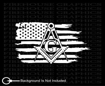 Stonemason Mason Masonic Freemason American Flag Sticker Decal • $15.99