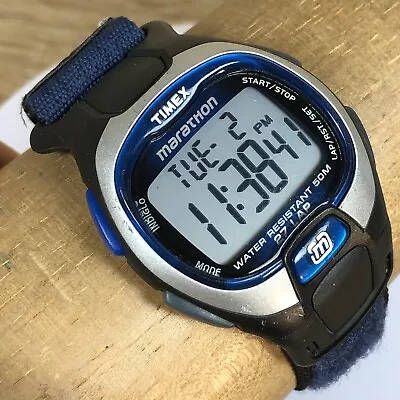 Timex Marathon Mens Digital Blue Nylon Band T5E631 Quartz Watch • $19.95