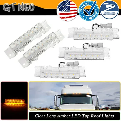 5X For Volvo VN/VNL 2003-up Truck Clear Cab Marker Roof Running Lights Amber LED • $26.99