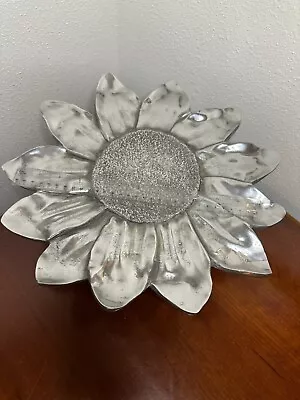 Vintage Mexican Pewter Sunflower Serving Platter Plate Hecho En Mexico • $40