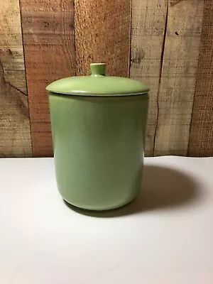 Vintage La Solana Ware Pottery 5  Tall Green Covered Canister • $18