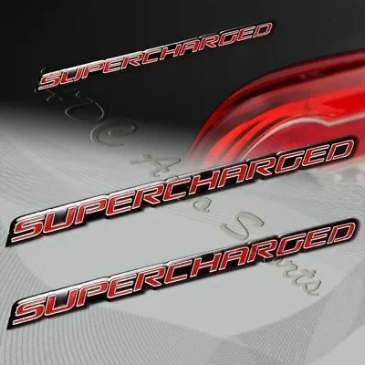 2 Pieces Supercharged Aluminum Adhesive Emblem Decal Car Truck Side Door Trunk • $12.99