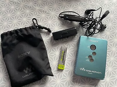 Sony Blue Walkman WM-EX610 Retro Cassette Player  +  Sony Earphones   Good • £20