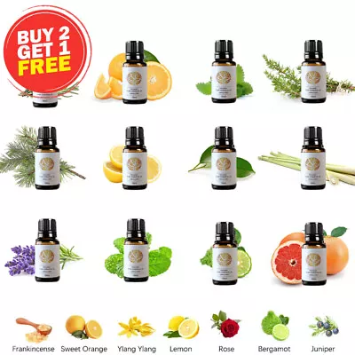 Essential Oils 10ML Aromatherapy Pure Essential Oil Fragrances Diffuser Burner • £3.95