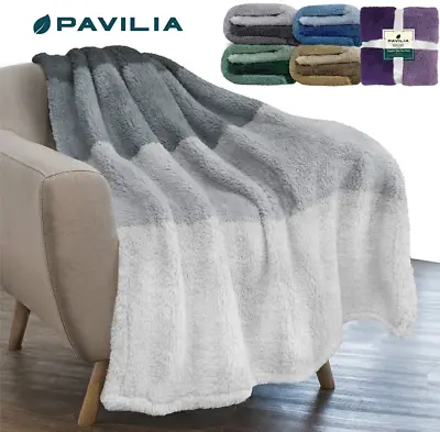 Sherpa Fleece Ombre Throw Blanket Super Soft Fluffy Cozy Microfiber Couch Throw • $26.99