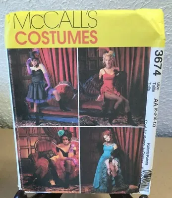 $4.99 • Buy McCall's  Pattern # 3674 Can Can Dancer Girl Costume Size AA 6-8-10-12 Un-Cut
