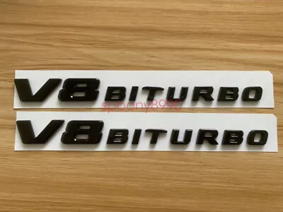 $15.99 • Buy Gloss Black V8 BITURBO Number Letters Emblem Badge Sticker For Mercedes Benz