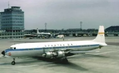 Manchester Airport - Spantax DC-7 & BEA Vickers Vanguard - Postcard • $6.65