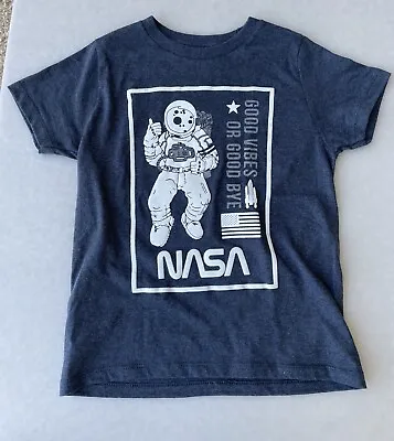 NASA Logo Spaceman Astronaut Good Vibes Toddler Boy Girl  T Shirt Cotton 5/6 • $19.90