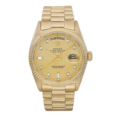 Rolex Day-Date 36mm 18K Yellow Gold Champagne Dial Automatic Mens Watch 18038 • $14499