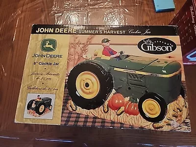 John Deere Summer Harvest Ceramic Cookie Jar Tractor 8” Family Dog NIB • $39.99